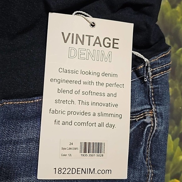 1822 Denim Distressed Maternity Jeans Size 24 New - Picture 4 of 5